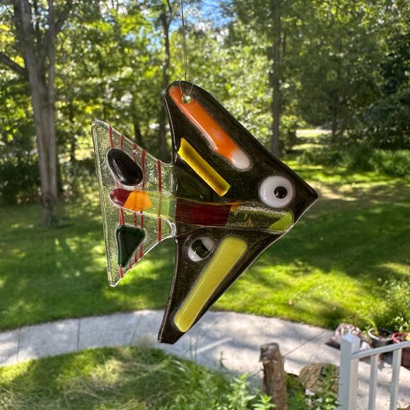 #7435 FISH SUN CATCHER SUN FUSED GLASS - Picture 1 of 11